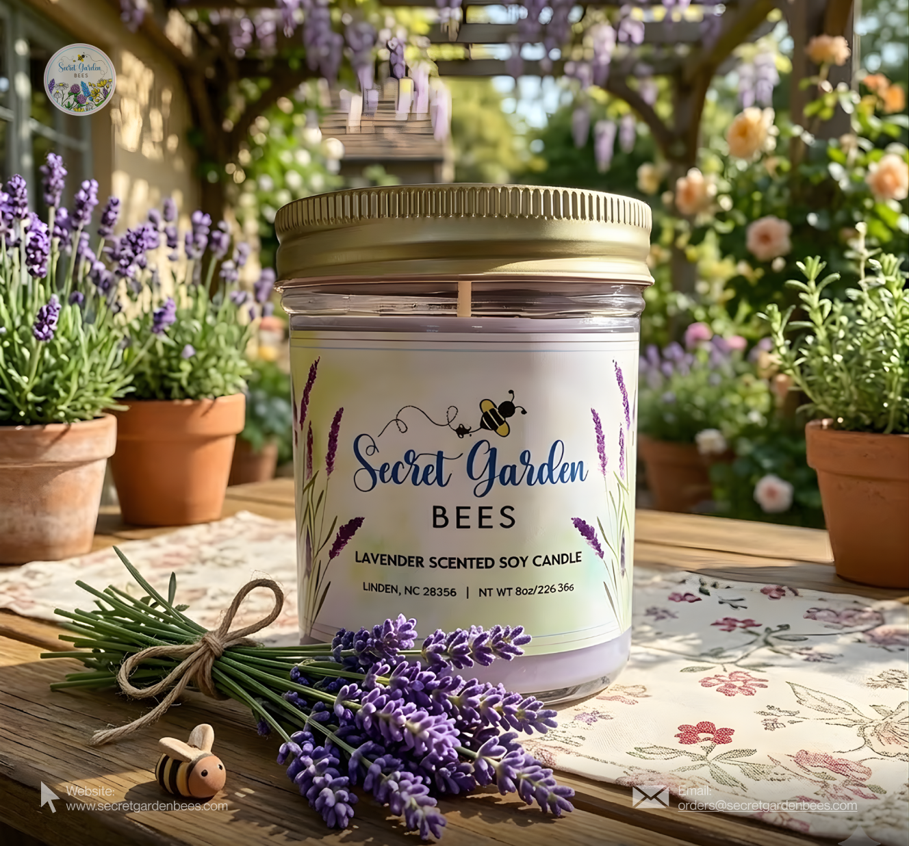 Lavender Farmhouse Candle | Clean-Burning Soy Wax
