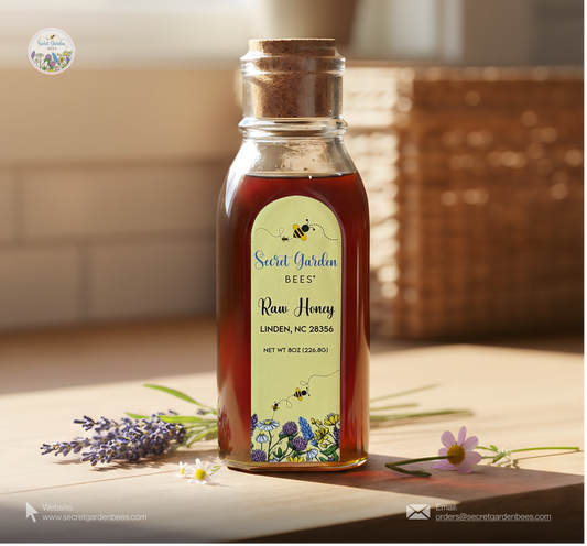 Raw Wildflower Honey | 8 oz Glass Bottle