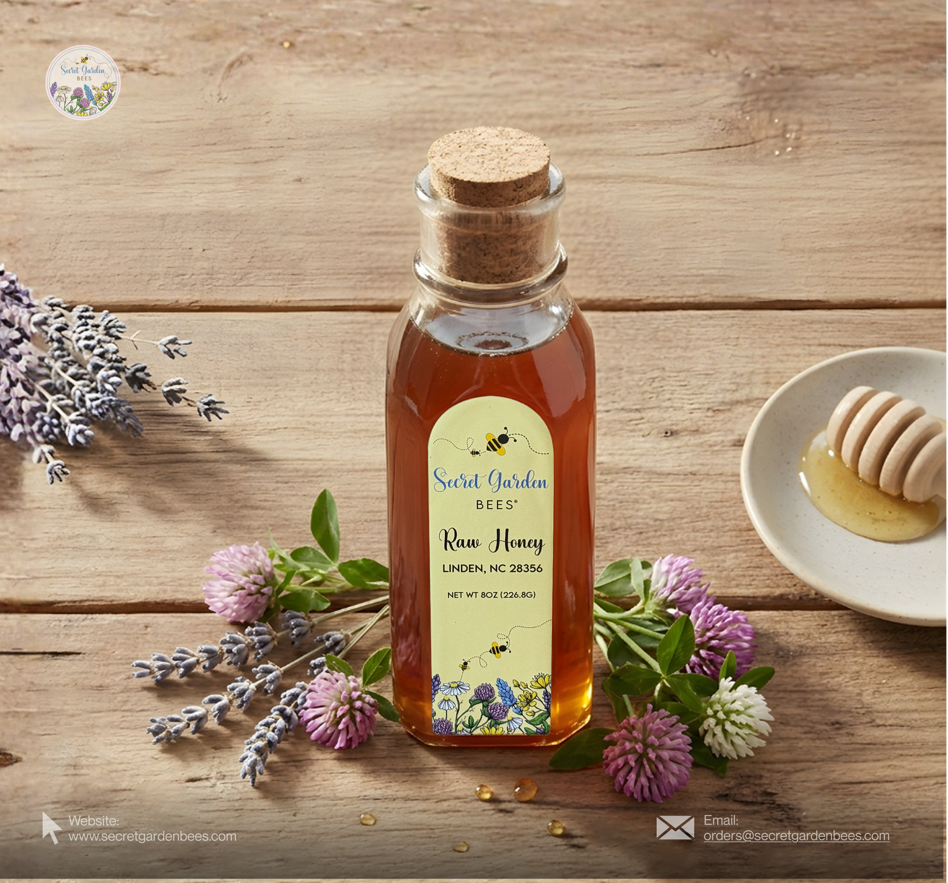 Raw Clover Honey | 8 oz Glass Bottle