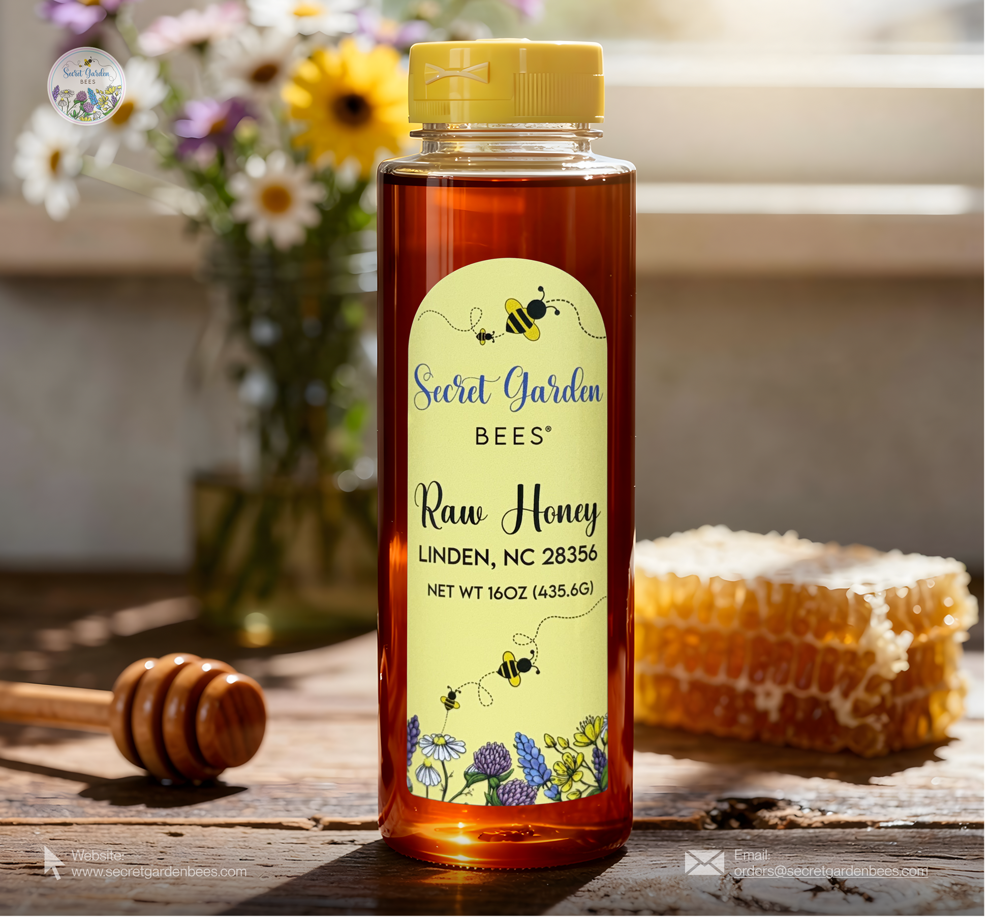 Raw Clover Honey | 16 oz "Easy-Pour" Squeeze Bottle