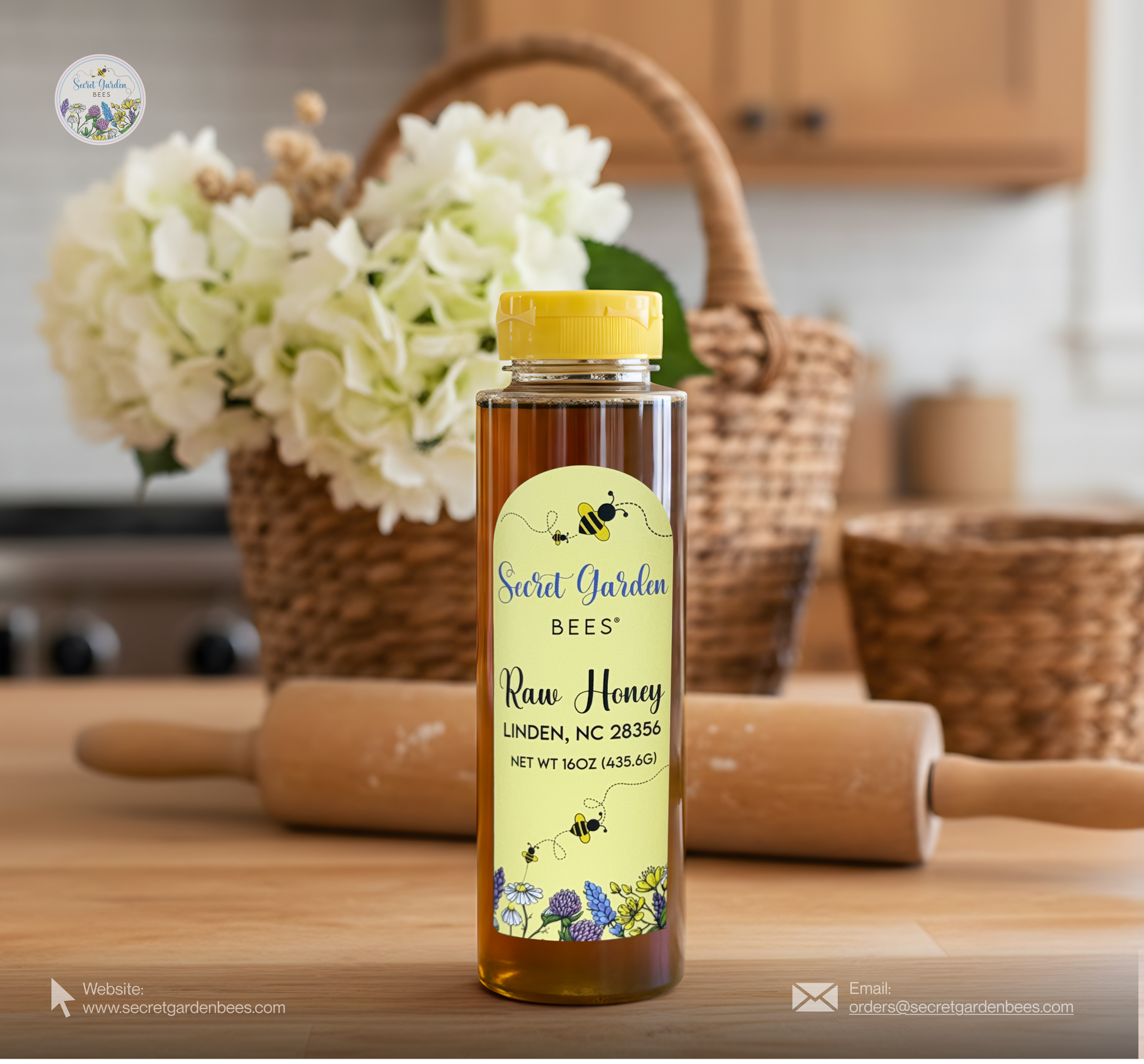 Raw Wildflower Honey | 16 oz "Everyday" Squeeze Bottle