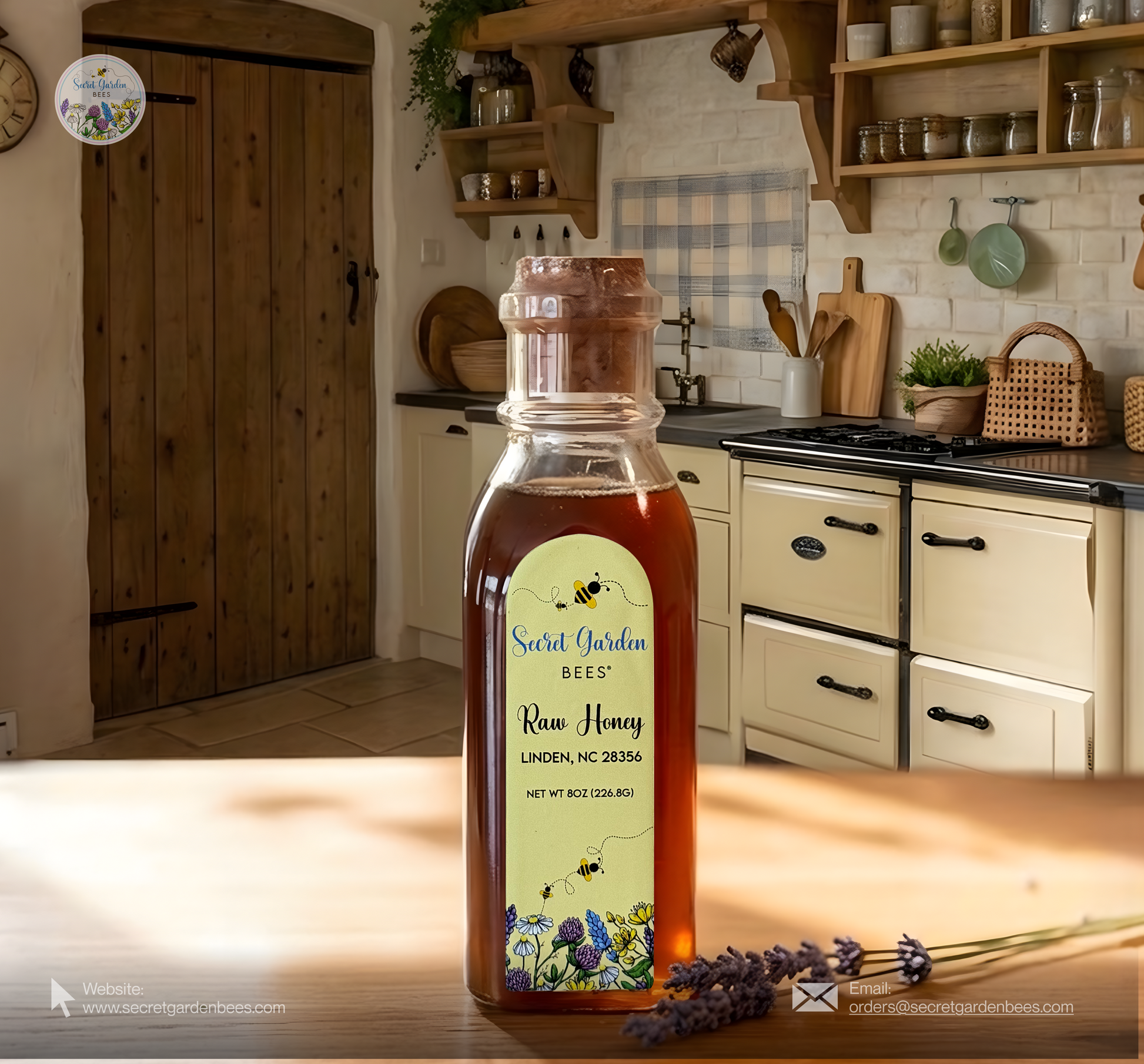 Raw Wildflower Honey | 8 oz Glass Bottle