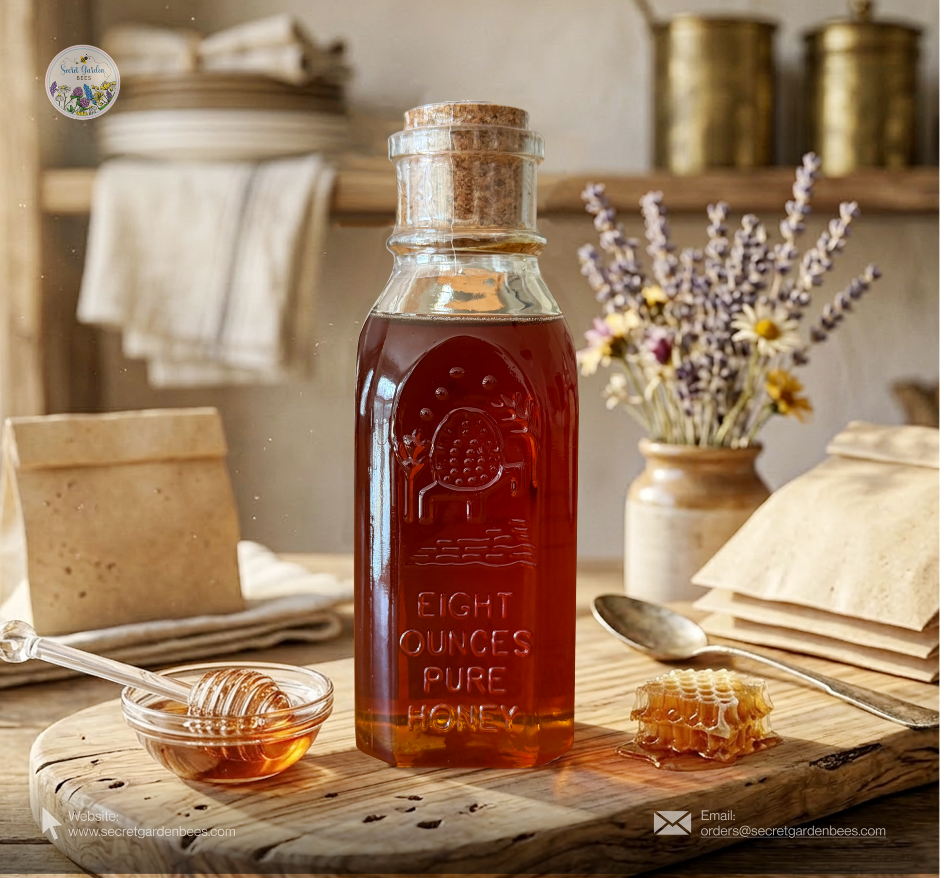 Raw Clover Honey | 8 oz Glass Bottle