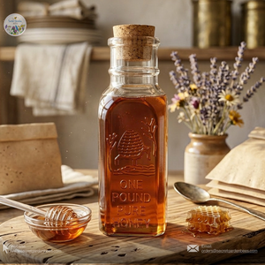 Raw Wildflower Honey | 16 oz Decorative Glass Bottle