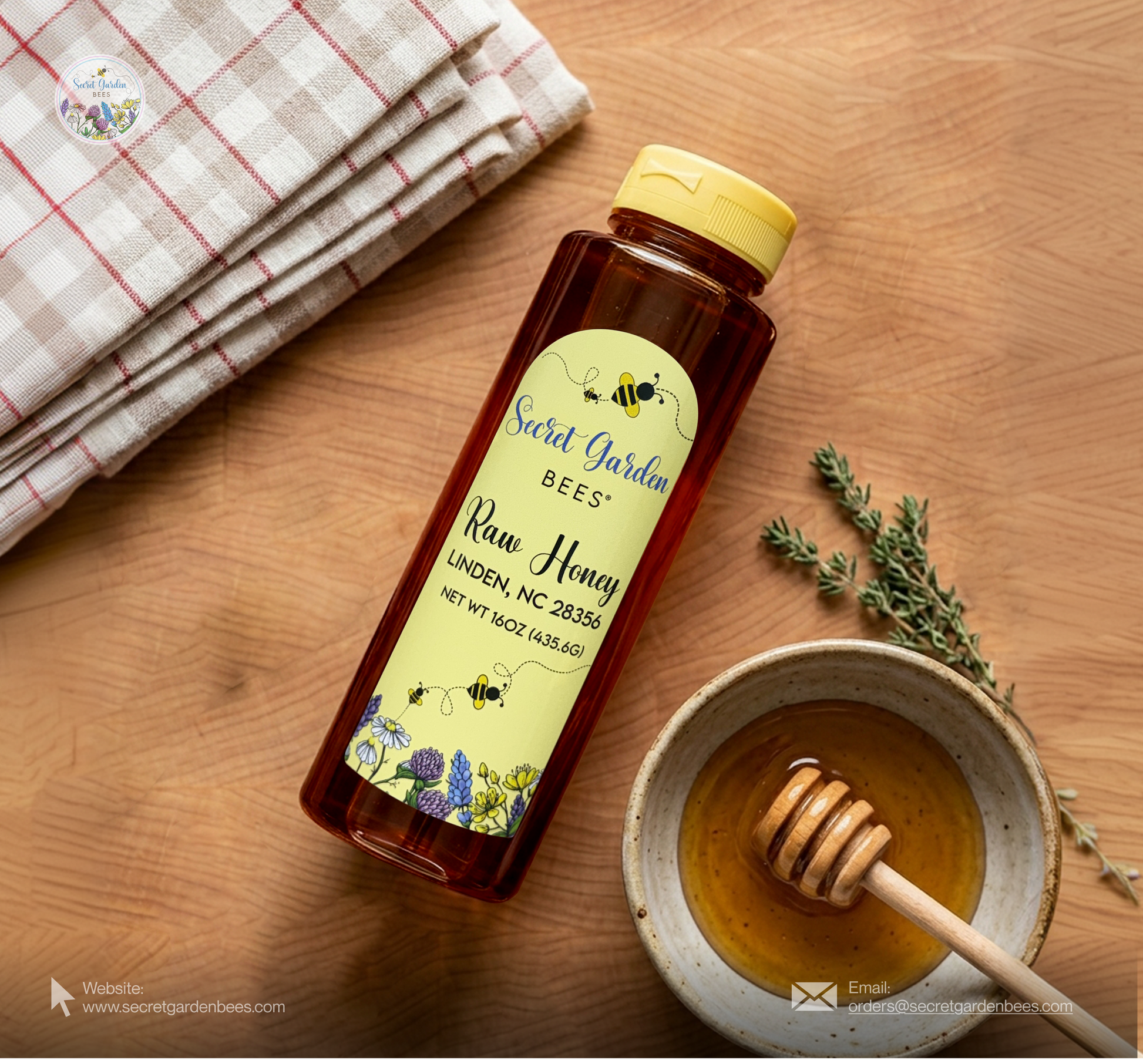 Raw Clover Honey | 16 oz "Easy-Pour" Squeeze Bottle