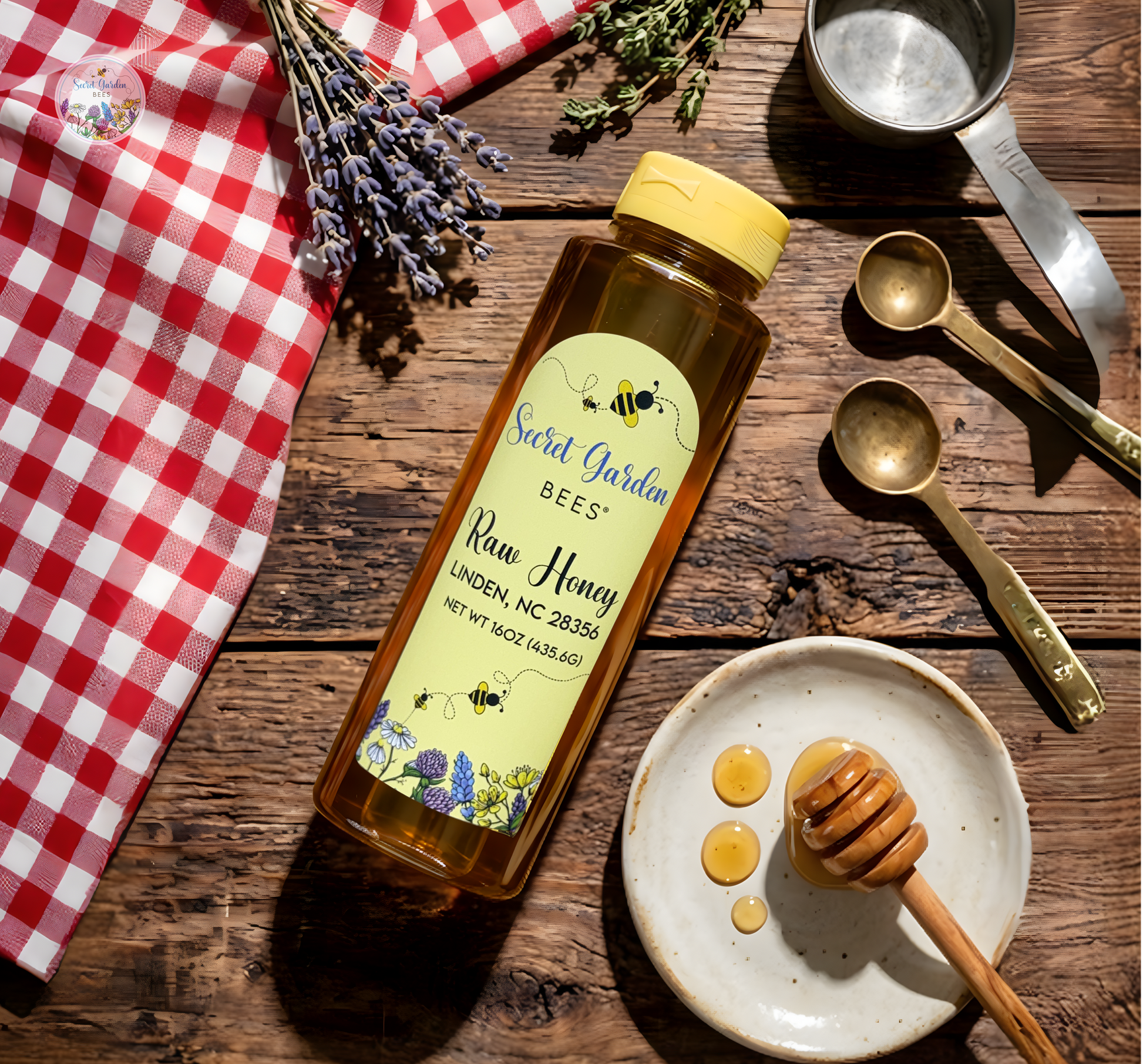 Raw Wildflower Honey | 16 oz "Everyday" Squeeze Bottle