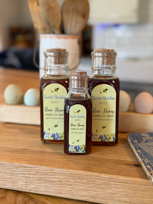 8 OZ RAW WILDFLOWER  HONEY - GLASS BOTTLE  **SHIPPING NOT AVAILABLE**MUST PICK UP AT FARM STORE!